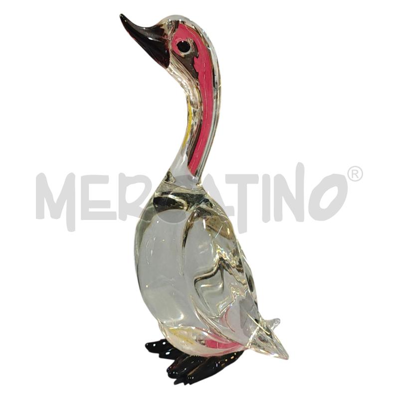 ANATRA MURANO TRASP CON ZAMPE NERE H 21 CM | Mercatino dell'Usato Salerno fratte 1