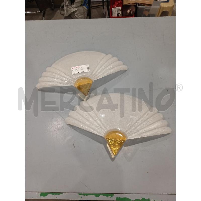 APPLIQUE COPPIA A VENTAGLIO VETRO MURANO  | Mercatino dell'Usato Salerno fratte 2