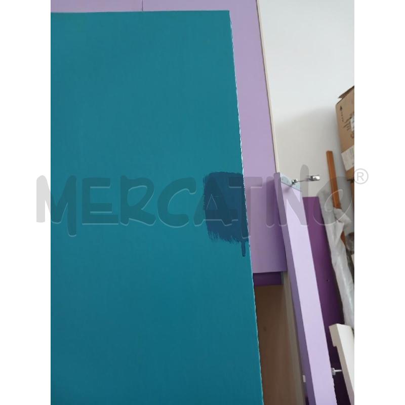 ARMADIO 2 ANTE PIN UP AZZURRO LEGNO | Mercatino dell'Usato Salerno fratte 5