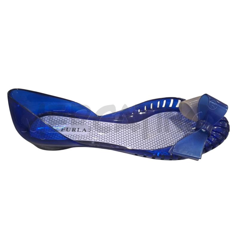 BALLERINA FURLA GELATINA BLU ELETTRICO FIOCCO | Mercatino dell'Usato Salerno fratte 1