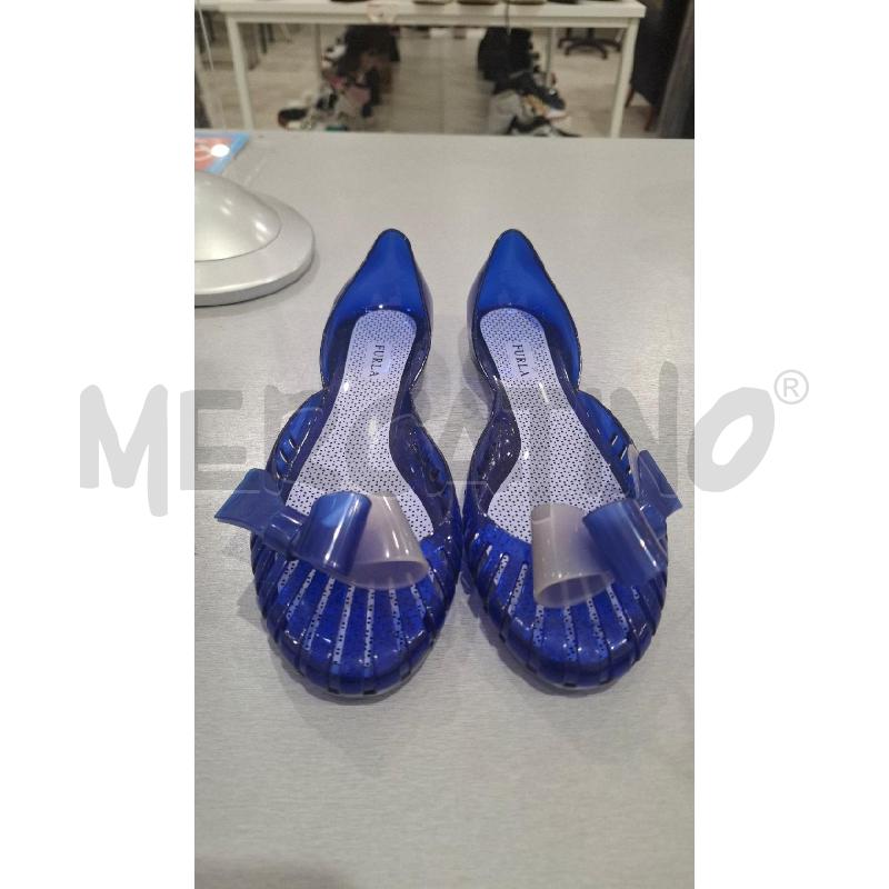BALLERINA FURLA GELATINA BLU ELETTRICO FIOCCO | Mercatino dell'Usato Salerno fratte 2