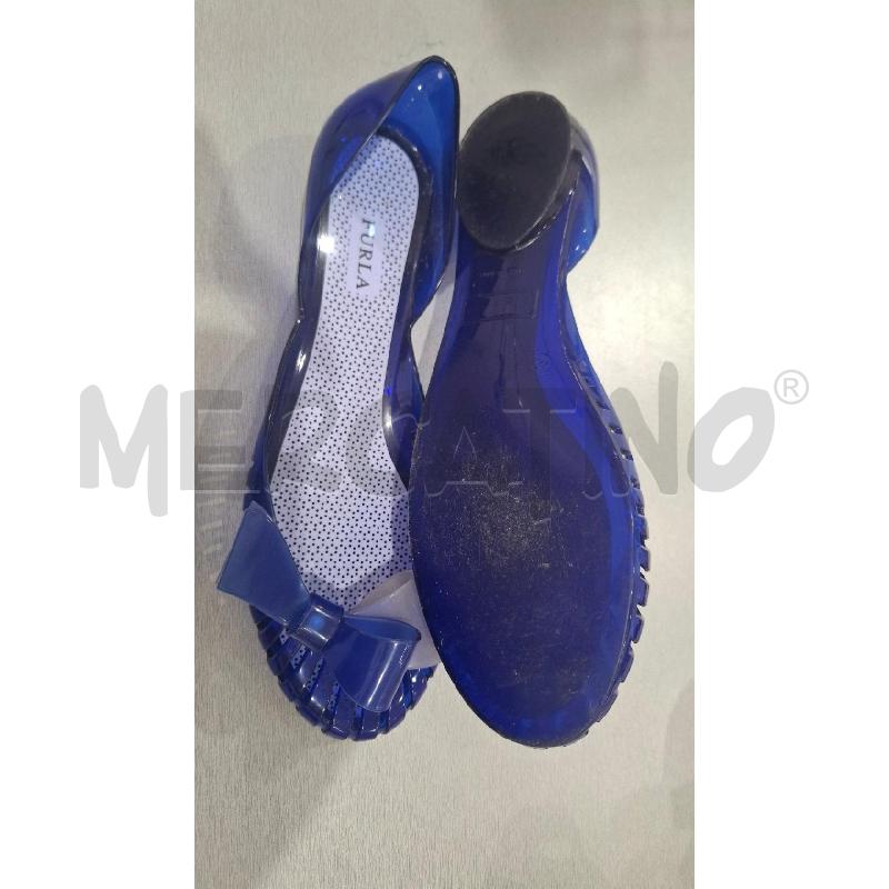 BALLERINA FURLA GELATINA BLU ELETTRICO FIOCCO | Mercatino dell'Usato Salerno fratte 4