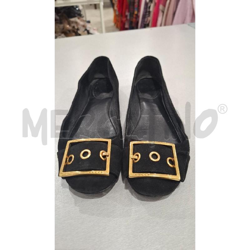 BALLERINA GUCCI NERA VELLUTTINO PIASTRA DORATA AVANTI | Mercatino dell'Usato Salerno fratte 2