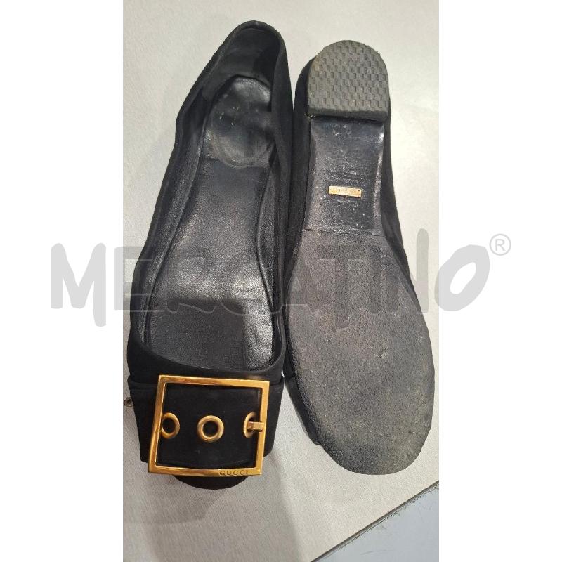 BALLERINA GUCCI NERA VELLUTTINO PIASTRA DORATA AVANTI | Mercatino dell'Usato Salerno fratte 4