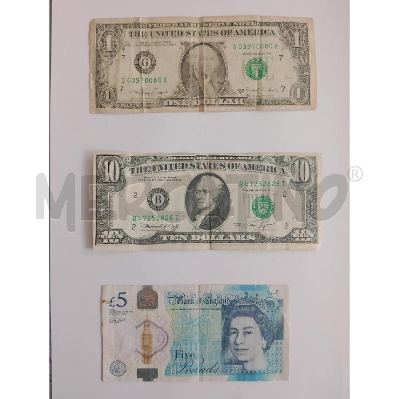 BANCONOTE 2000 CEDI GHANESE + 36 DOLLARI + 5 STERLINE | Mercatino dell'Usato Salerno fratte 2