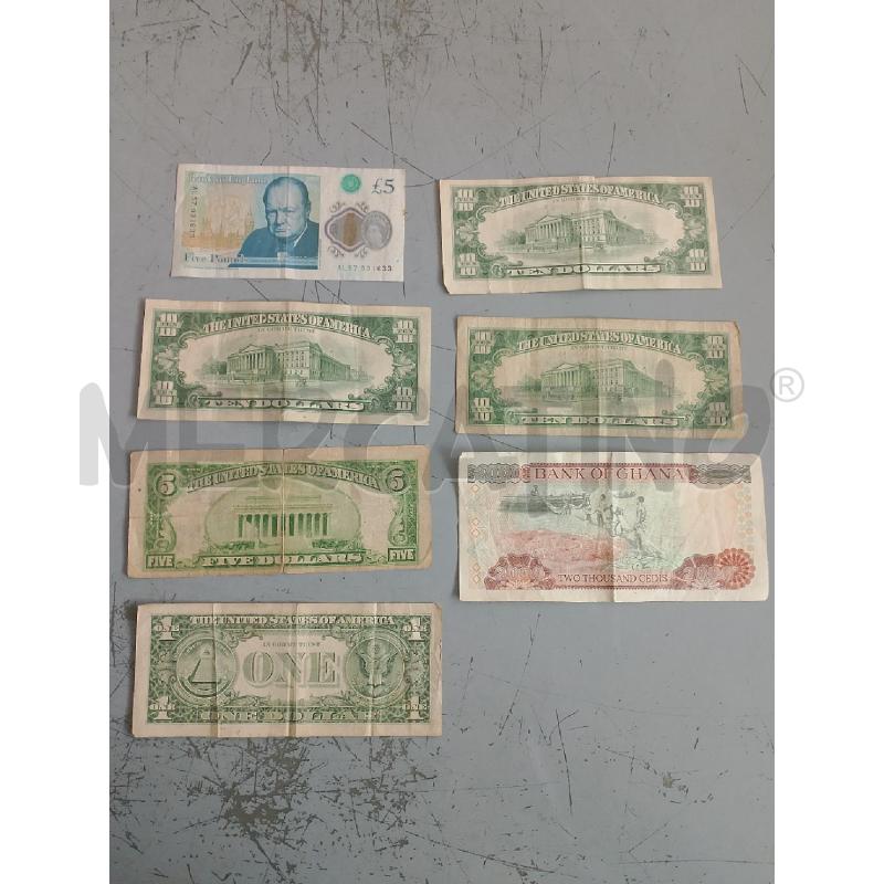 BANCONOTE 2000 CEDI GHANESE + 36 DOLLARI + 5 STERLINE | Mercatino dell'Usato Salerno fratte 4