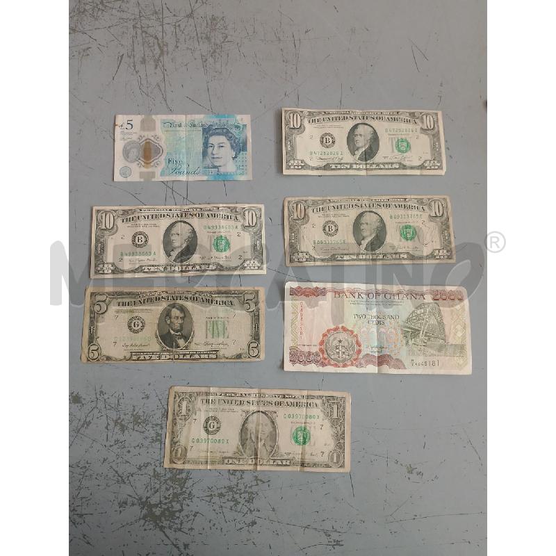 BANCONOTE 2000 CEDI GHANESE + 36 DOLLARI + 5 STERLINE | Mercatino dell'Usato Salerno fratte 5