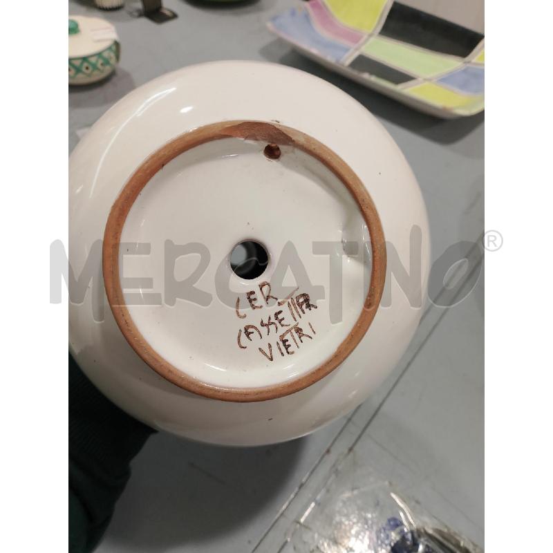 BASE LAMPADA CASSETTA VIETRI BIANCA CON CAPRETTE CERAMICA VIETRESE | Mercatino dell'Usato Salerno fratte 3