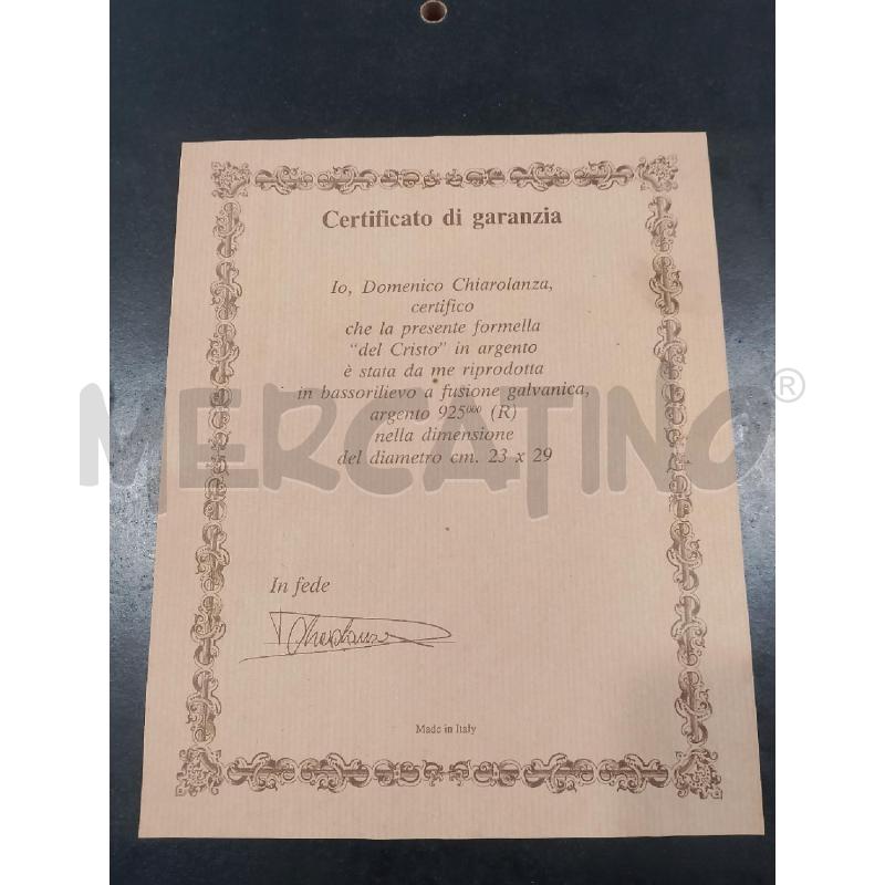 BASSORILIEVO CRISTO MIRACOLOSO DOMENICO CHIAROLANZA  | Mercatino dell'Usato Salerno fratte 4