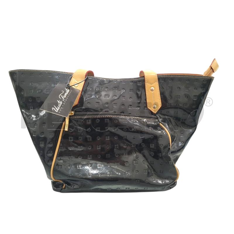 BORSA DONNA ARCADIA NERA VERNICE MANICI BEIGE | Mercatino dell'Usato Salerno fratte 1