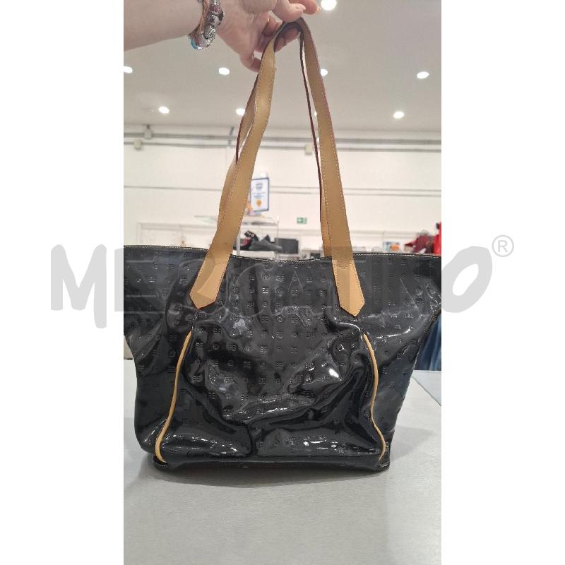 BORSA DONNA ARCADIA NERA VERNICE MANICI BEIGE | Mercatino dell'Usato Salerno fratte 2