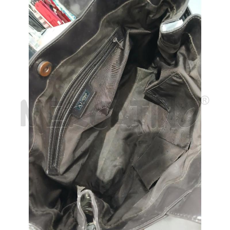 BORSA DONNA ARMANI JEANS LUCIDA GRIGIO SCURO | Mercatino dell'Usato Salerno fratte 5