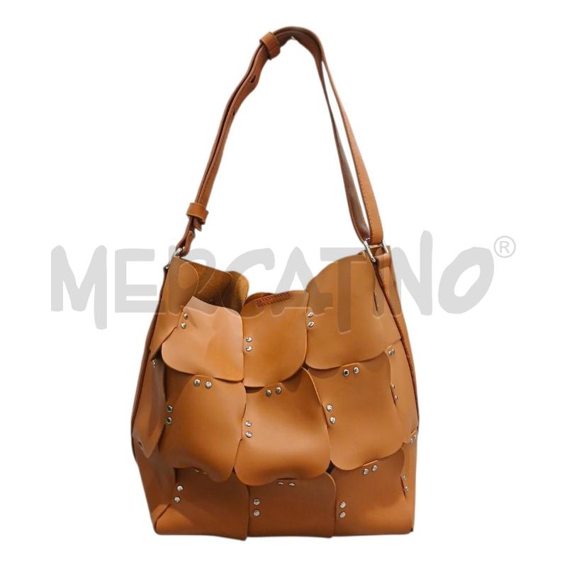 BORSA DONNA A SPALLA DESIGN MODULARE GEOMETRICO MARRONE CHIARO | Mercatino dell'Usato Salerno fratte 1