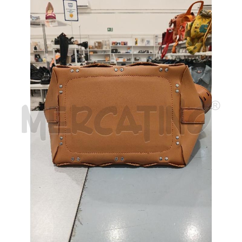 BORSA DONNA A SPALLA DESIGN MODULARE GEOMETRICO MARRONE CHIARO | Mercatino dell'Usato Salerno fratte 3