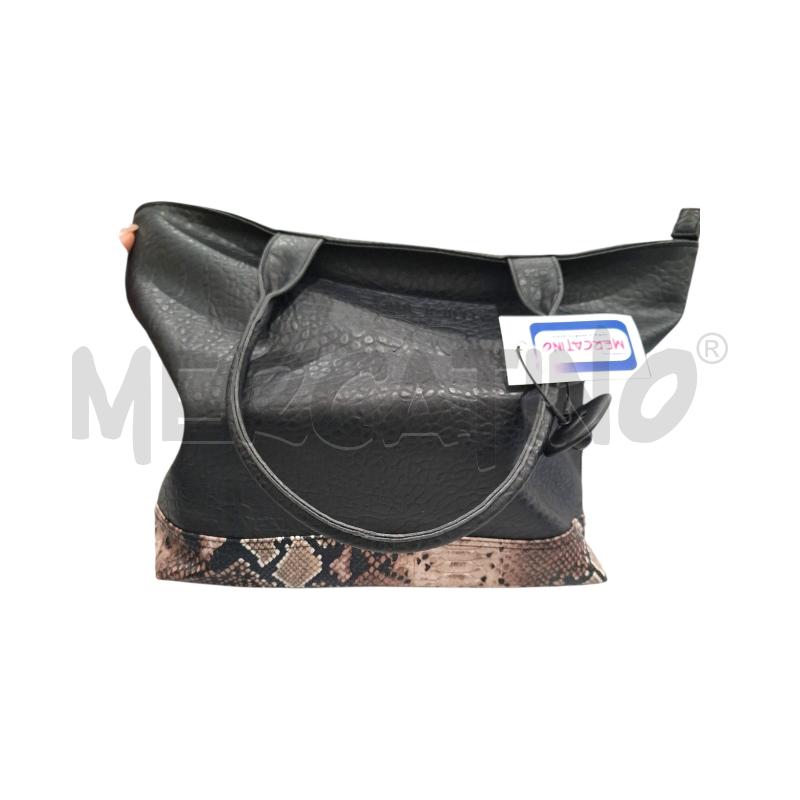 BORSA DONNA CAMOMILLA NERA FASCIA SOTTO EFF. PITONATO | Mercatino dell'Usato Salerno fratte 1