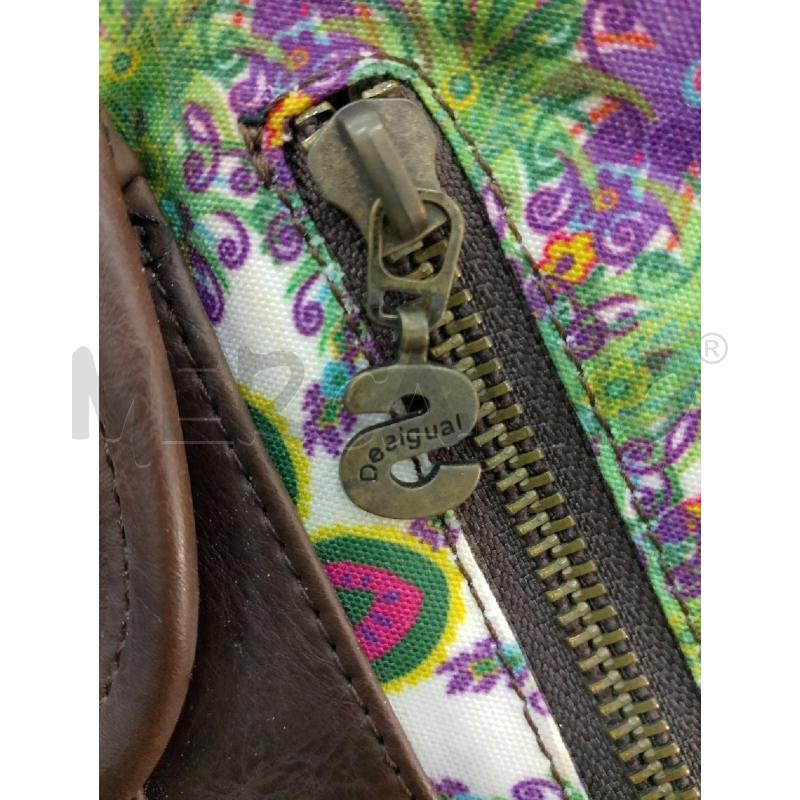 BORSA DONNA DESIGUAÒ TESSUTO DISEGNI FIORI VIOLA | Mercatino dell'Usato Salerno fratte 3