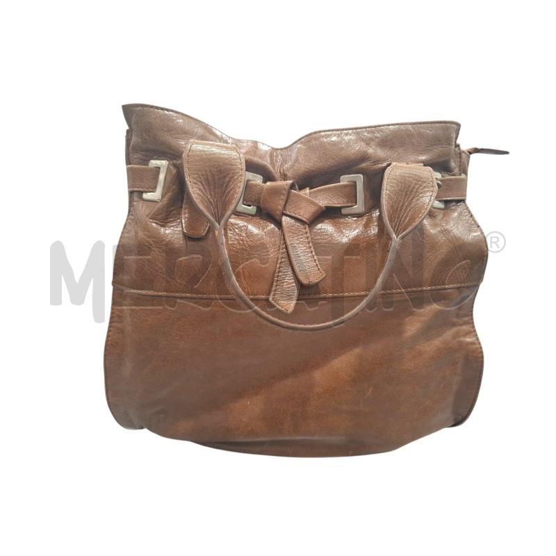 BORSA DONNA GENUINE LEATHER MARRONE | Mercatino dell'Usato Salerno fratte 1
