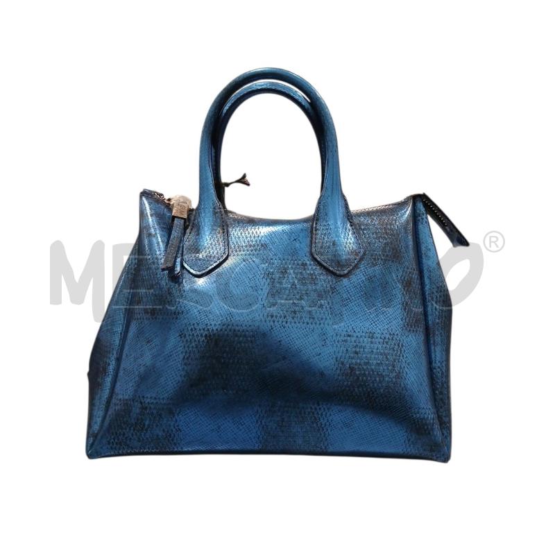 BORSA DONNA GUM CHIARINI BLU PLA EFFETTO PITONE | Mercatino dell'Usato Salerno fratte 1