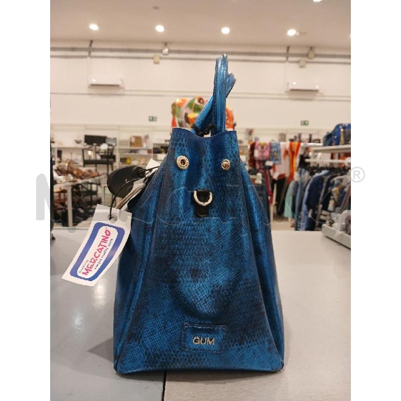 BORSA DONNA GUM CHIARINI BLU PLA EFFETTO PITONE | Mercatino dell'Usato Salerno fratte 5