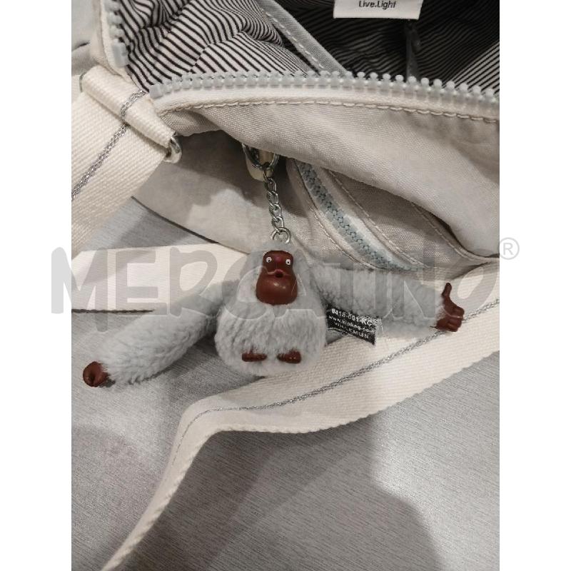 BORSA DONNA KIPLIN GRIGIA CON ACCESSORIO | Mercatino dell'Usato Salerno fratte 5
