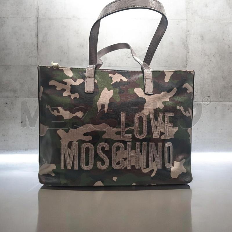 BORSA DONNA LOVE MOSCHINO SHOPPER MIMETICA MILITARE | Mercatino dell'Usato Salerno fratte 1