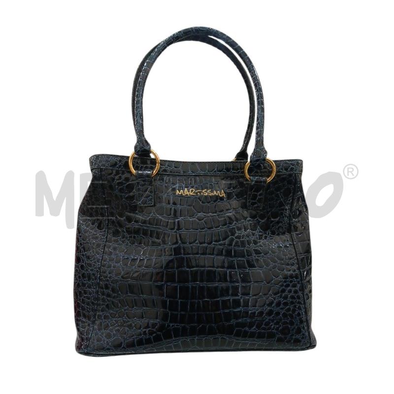 BORSA DONNA MARTISSIMA BLU LUCIDO STAMPA COCCO | Mercatino dell'Usato Salerno fratte 1