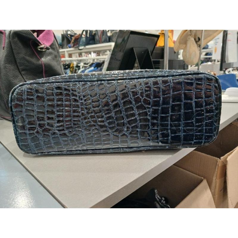 BORSA DONNA MARTISSIMA BLU LUCIDO STAMPA COCCO | Mercatino dell'Usato Salerno fratte 2