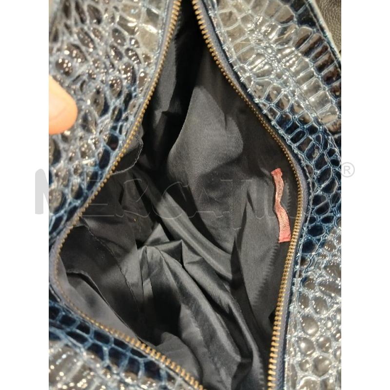 BORSA DONNA MARTISSIMA BLU LUCIDO STAMPA COCCO | Mercatino dell'Usato Salerno fratte 3