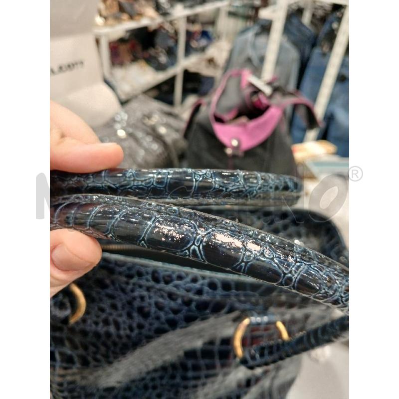 BORSA DONNA MARTISSIMA BLU LUCIDO STAMPA COCCO | Mercatino dell'Usato Salerno fratte 4
