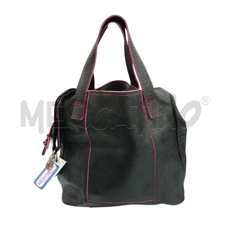 BORSA DONNA MY WALIT PELLE NERA RICH. FUCSIA | Mercatino dell'Usato Salerno fratte 1