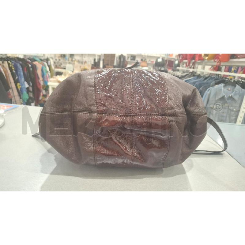 BORSA DONNA NANNINI IN PELLE MARRONE LUCIDA MAXI | Mercatino dell'Usato Salerno fratte 2