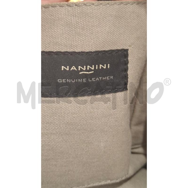 BORSA DONNA NANNINI IN PELLE MARRONE LUCIDA MAXI | Mercatino dell'Usato Salerno fratte 4