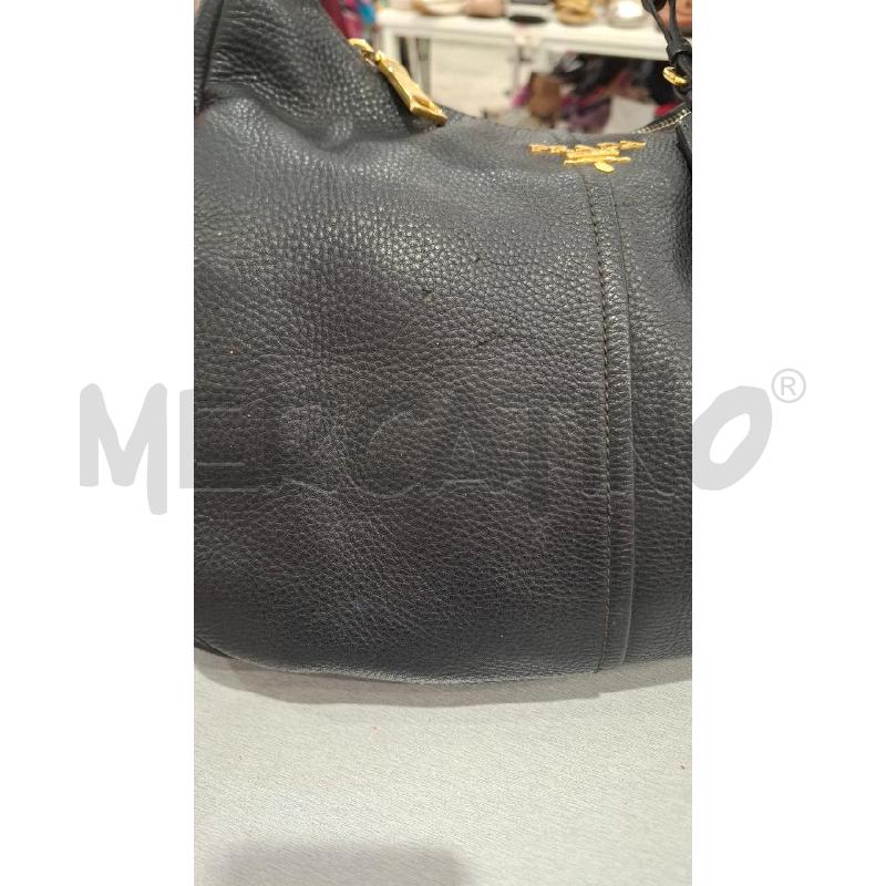 BORSA DONNA PRADA PELLE NERA HOBOA SPALLA | Mercatino dell'Usato Salerno fratte 3