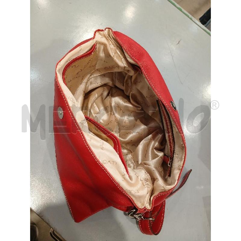 BORSA DONNA PULICATI PELLETTERIA ROSSA PELLE | Mercatino dell'Usato Salerno fratte 4
