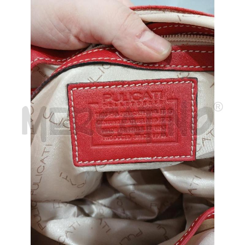 BORSA DONNA PULICATI PELLETTERIA ROSSA PELLE | Mercatino dell'Usato Salerno fratte 5