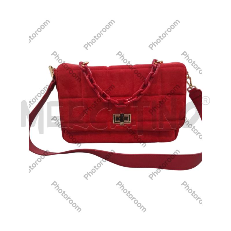 BORSA DONNA ROSSA GRANDE VELLUTINO | Mercatino dell'Usato Salerno fratte 1