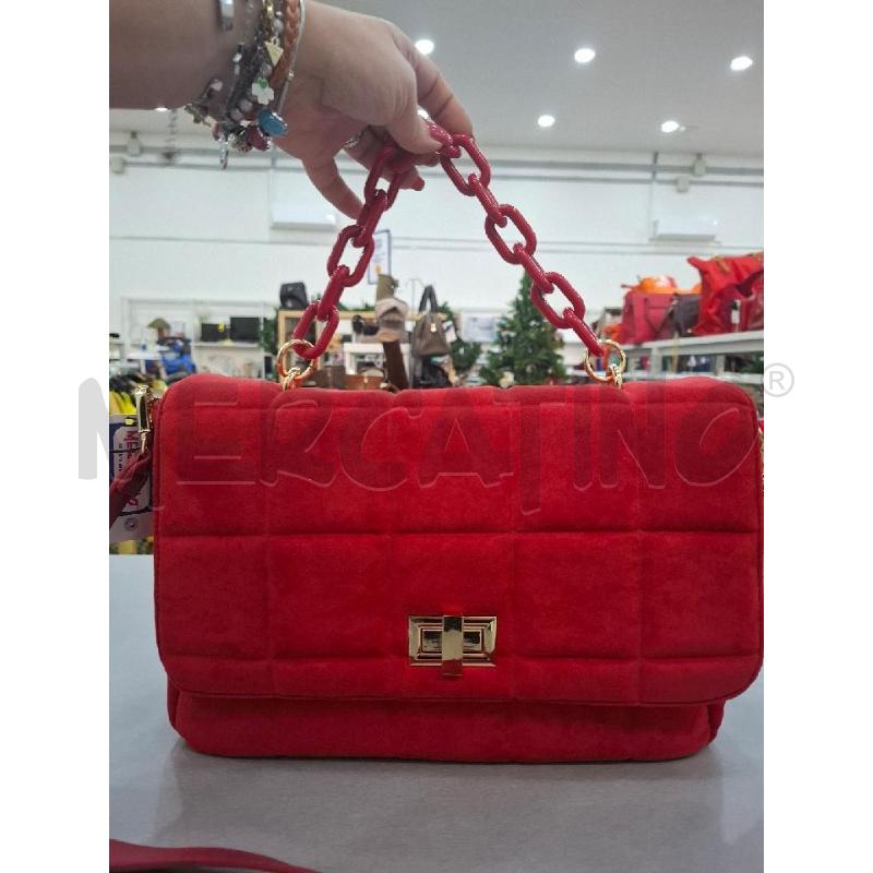 BORSA DONNA ROSSA GRANDE VELLUTINO | Mercatino dell'Usato Salerno fratte 2