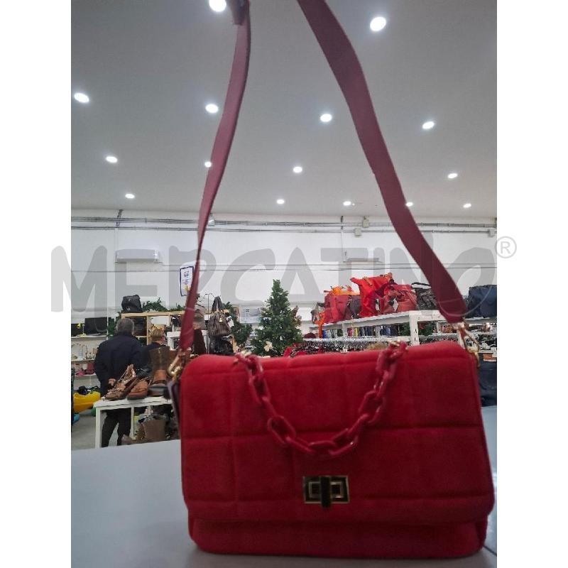 BORSA DONNA ROSSA GRANDE VELLUTINO | Mercatino dell'Usato Salerno fratte 3