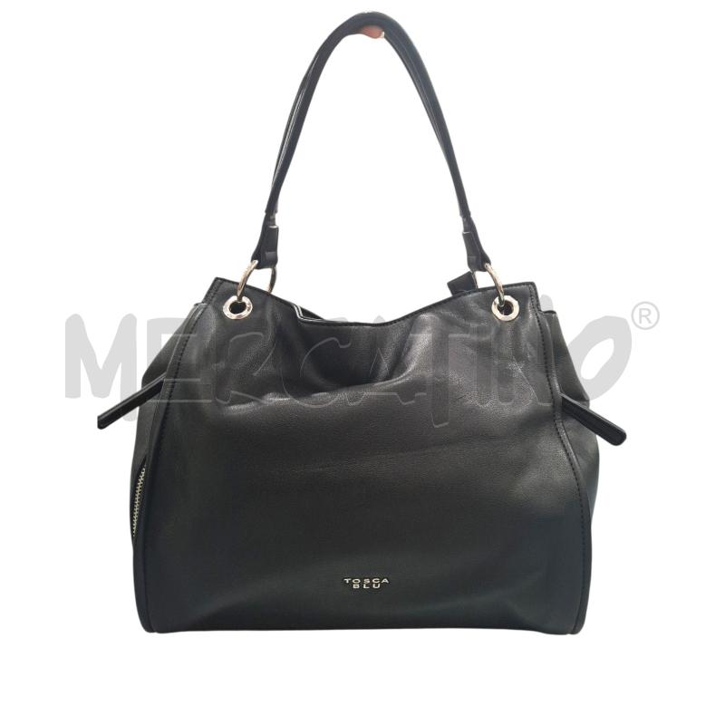 BORSA DONNA TOSCA BLU NERA PELLE | Mercatino dell'Usato Salerno fratte 1