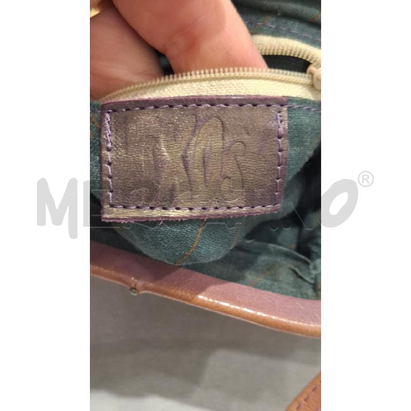 BORSETTA DONNA IXOS VIOLA MARRONE RETTANGOLARE | Mercatino dell'Usato Salerno fratte 3