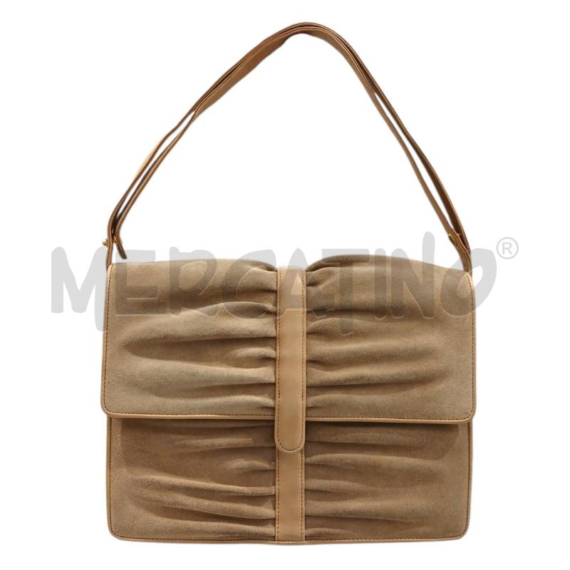 BORSETTA DONNA VINTAGE BEIGE SCAMOSCIATA LAVORAZIONE PLISSE' | Mercatino dell'Usato Salerno fratte 1