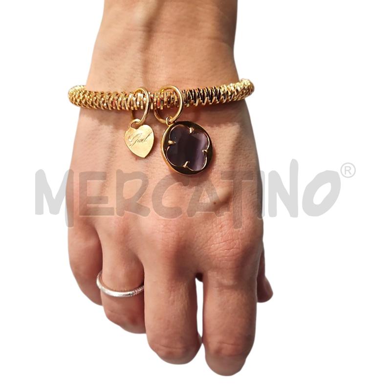BRACCIALE GISEL DORATO CON CIONDOLO MONOGRAMMA FIORE  | Mercatino dell'Usato Salerno fratte 1