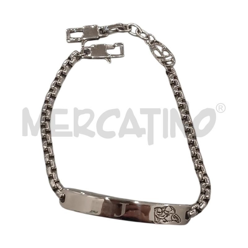 BRACCIALE LUCA BARRA PLACCA J ACCIAIO | Mercatino dell'Usato Salerno fratte 1