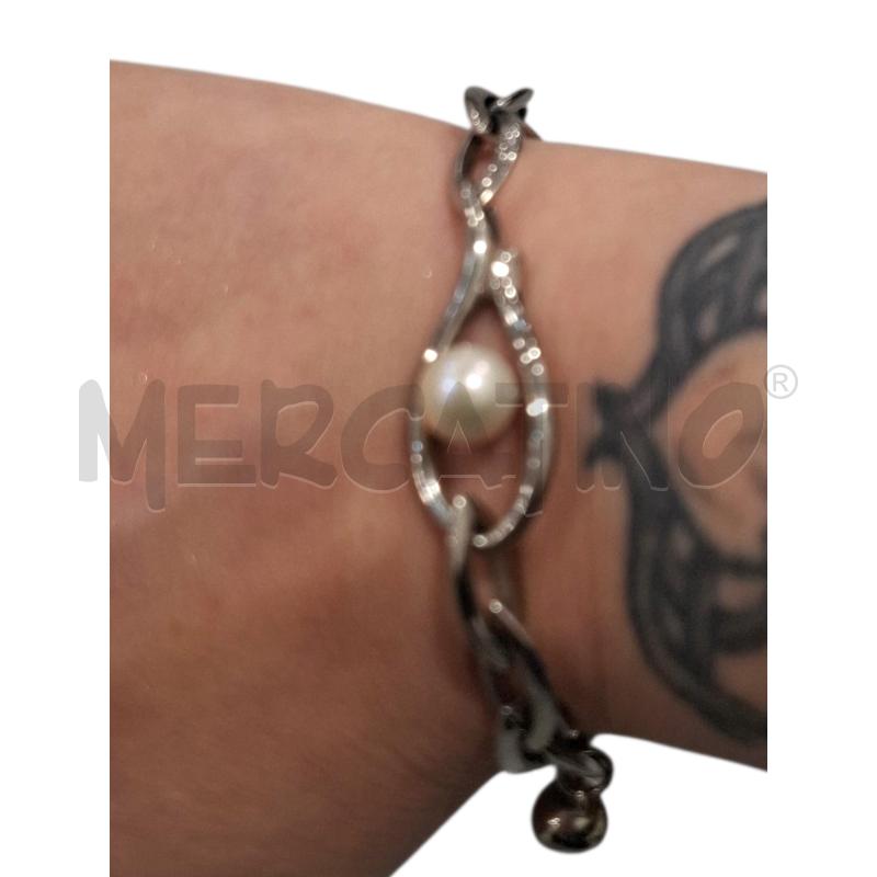 BRACCIALE MORELLATO ACCIAIO CON PERLA COLTIVATA  | Mercatino dell'Usato Salerno fratte 1