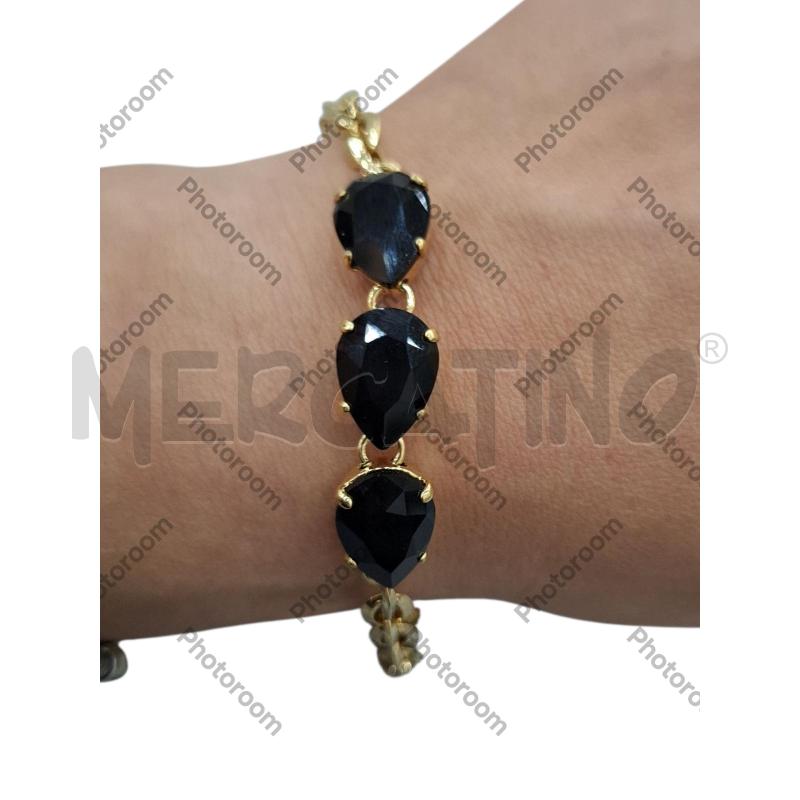 BRACCIALE PAVIE' BIJOU 3 PIETRE NERE | Mercatino dell'Usato Salerno fratte 1