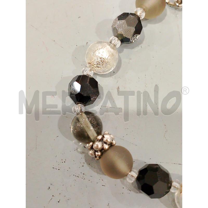 BRACCIALE VETRO MURANO GRIGIO NERO ARG | Mercatino dell'Usato Salerno fratte 2