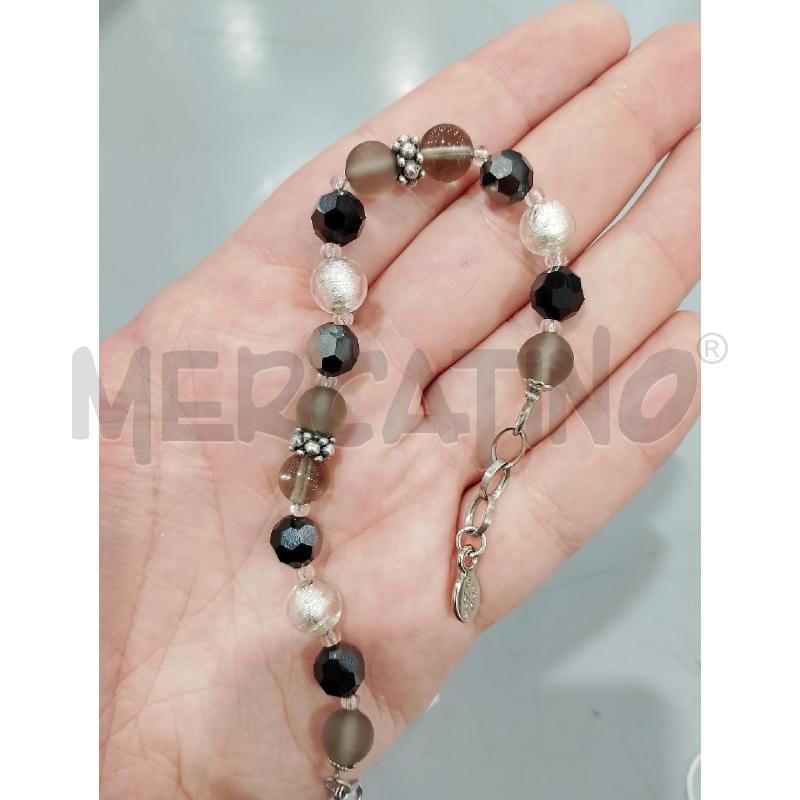 BRACCIALE VETRO MURANO GRIGIO NERO ARG | Mercatino dell'Usato Salerno fratte 3