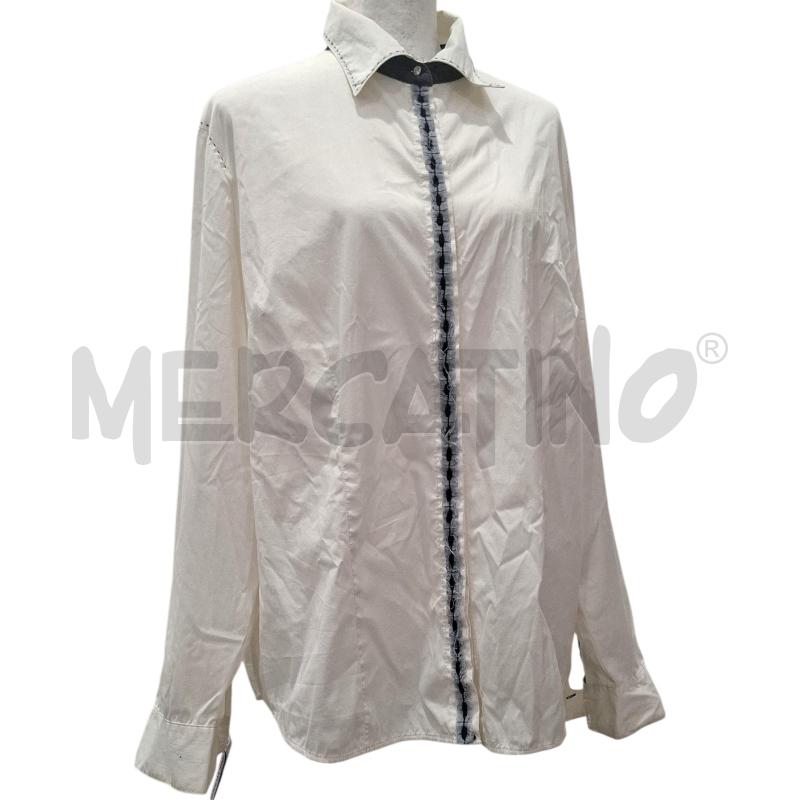 CAMICIA DONNA ELENA MIRO BIANCA DETT. GRIGI E NERI | Mercatino dell'Usato Salerno fratte 1