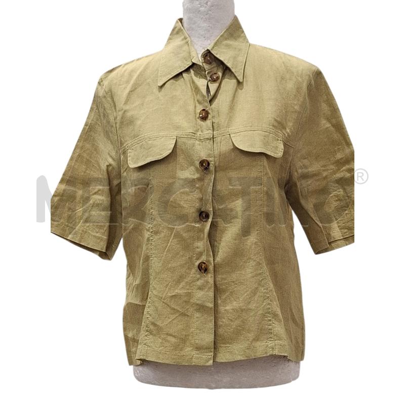 CAMICIA DONNA GABRIELLA VERDE ACIDO IN LINO | Mercatino dell'Usato Salerno fratte 1