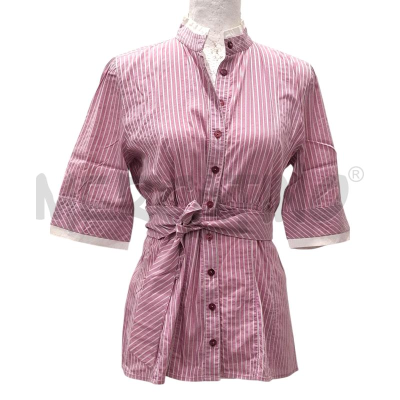 CAMICIA DONNA IBLUES RIGHE ROSA E BIANCHE MISTO COTONE | Mercatino dell'Usato Salerno fratte 1